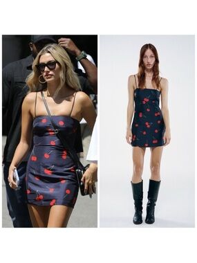 New Realisation Par The Christy Cherry Chiffon Mini Dress Size XS​​